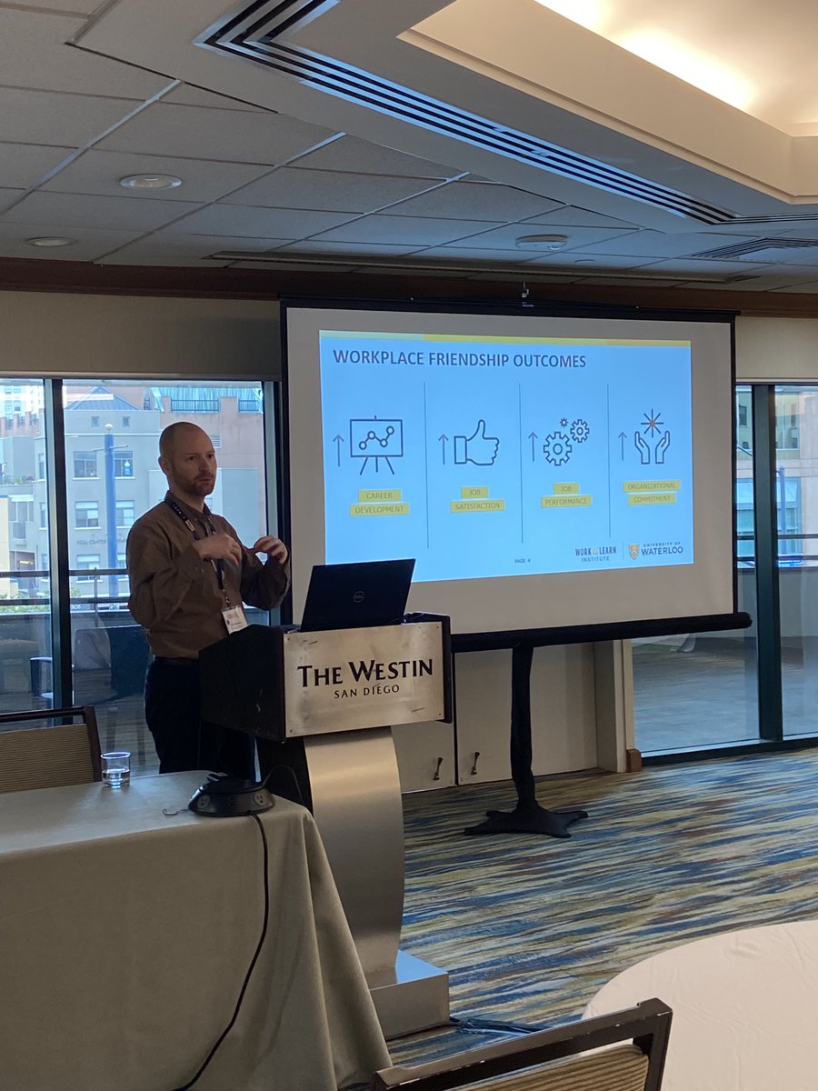 At yesterdays, @CEIAinc conference, Dave Drewery & Katie Knapp discussed the importance of workplace friendships and their outcomes. Key takeaway: Encouraging connections between students and employees increases job satisfaction and organizational commitment.