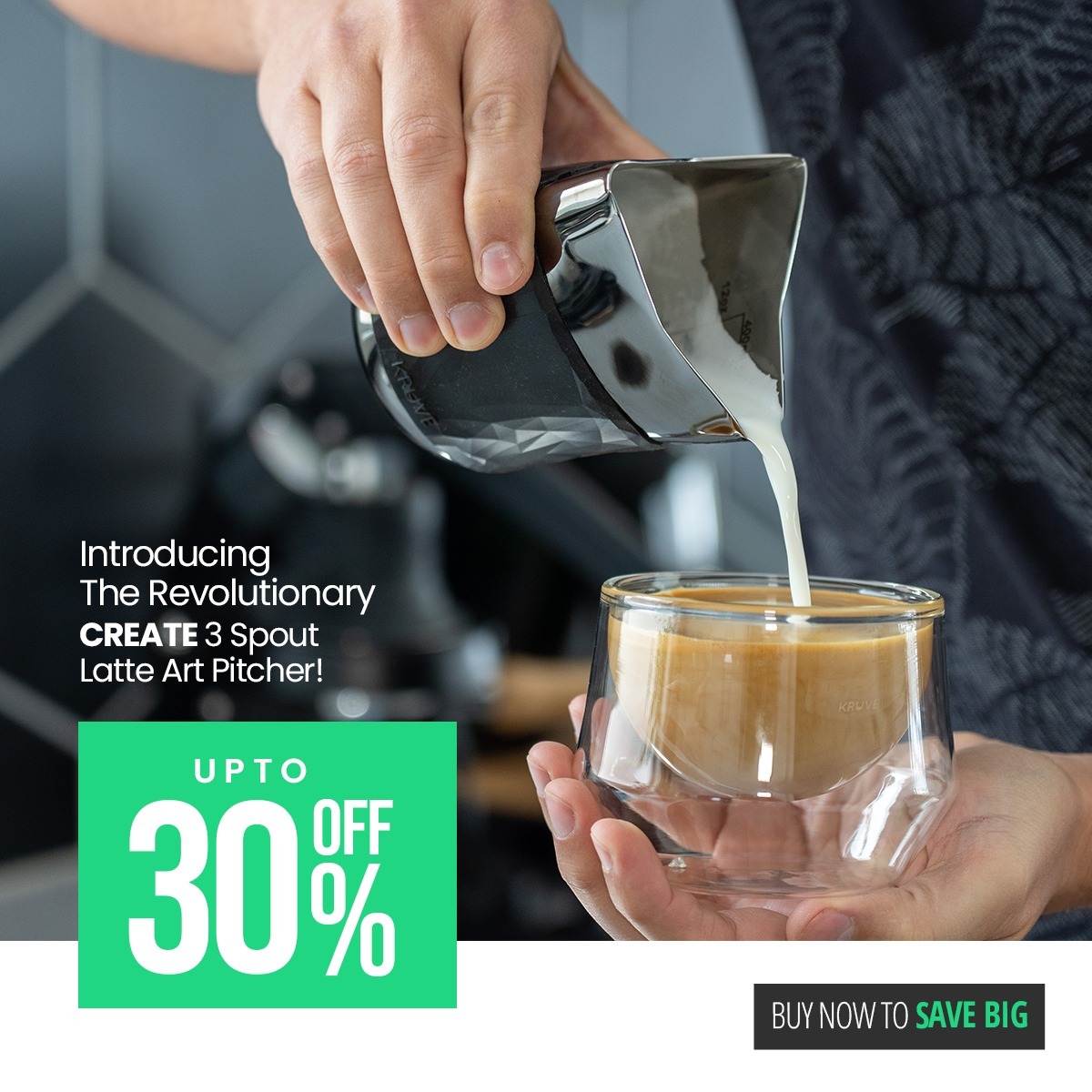 Introducing the CREATE 3 Spout Latte Art Pitcher! Now available for order at kickstarter.com/projects/kruve…