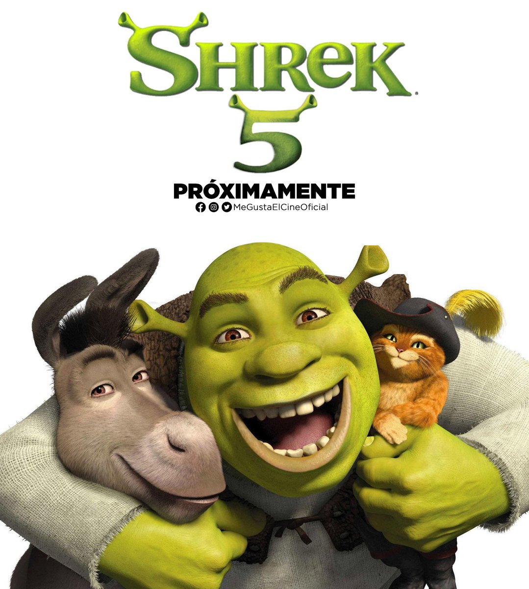 Detengan todo, que esta es la mejor noticia del día. ¡ES OFICIAL!!! Se confirma que ahora sí, después de muchos rumores #Shrek5 ya se encuentra en desarrollo y contará nuevamente con el elenco original de voces. pronto en cines. #Shrek