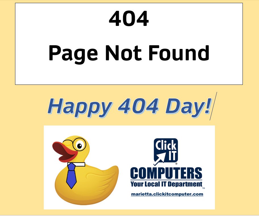 ClickItMarietta's tweet image. Happy #404Day !  OK we know it&apos;s more about the Atlanta area code, but still... :D