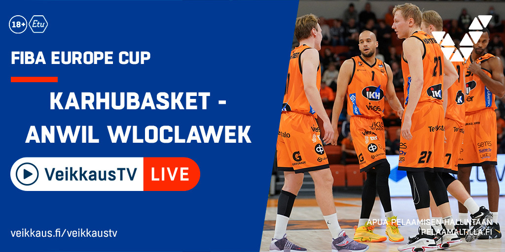 Tänään #VeikkausTV:ssä 18:30!

Karhubasket - Anwil Wloclawek
FIBA Europe cup

#Karhubasket #koris #Veikkaus #FIBAEuropeCup #Live