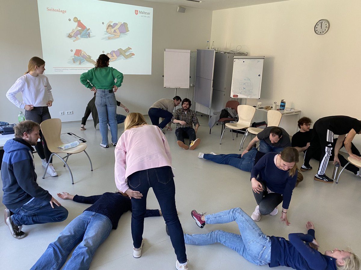 Institute of CVR (@instcardreg_ffm) on Twitter photo Just finished our first aid course at the institute and learned how to treat any kind of injury, wrap colleagues in blankets and even perform CPR - luckily <a href="/JulianW27954793/">Julian Wagner</a> was able to save our training dummy Hildegard #FirstAid #OfficeLife #stayingalive 🕺 Just finished our first aid course at the institute and learned how to treat any kind of injury, wrap colleagues in blankets and even perform CPR - luckily <a href="/JulianW27954793/">Julian Wagner</a> was able to save our training dummy Hildegard #FirstAid #OfficeLife #stayingalive 🕺