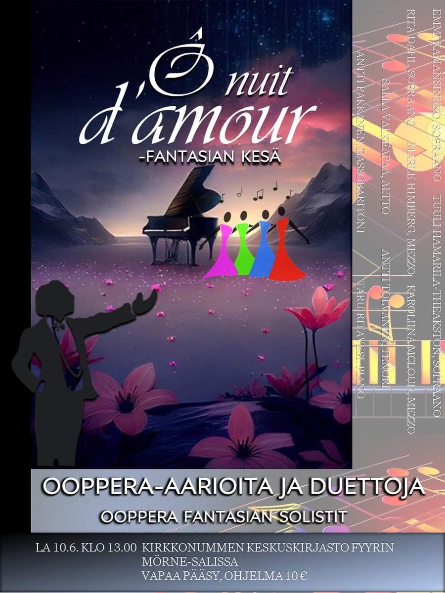 ritadahl's tweet image. La 10.6. klo 13 Kirkkonummen Mörne-salissa. Laulan Bellinin Casta divan (Norma) ja Contessan aarian Dove sono i bei momenti (Mozart: Le Nozze di Figaro). #ooppera #mozart #bellini #norma #ritadahl