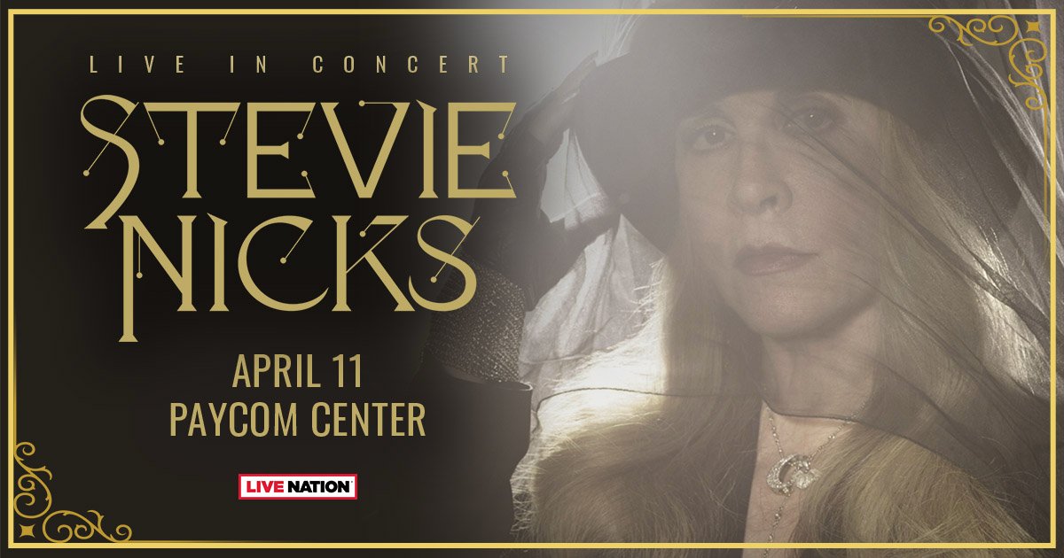 PaycomCenter's tweet photo. It was announced today that @stevienicks will cancel three of her current solo tour dates due to ongoing illnesses within the band. Previously rescheduled dates at Oklahoma City’s Paycom Center (originally scheduled for 3/30/23) https://t.co/AFgz0eC3Ue