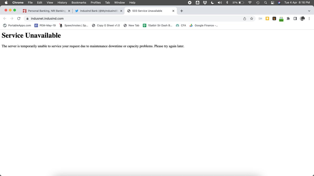 satbironline's tweet photo. @MyIndusIndBank Your internet banking website is always down and no human is available in your 1860             267 7777 helpline number and I am trying to login for past three days https://t.co/zmJptwJ42G