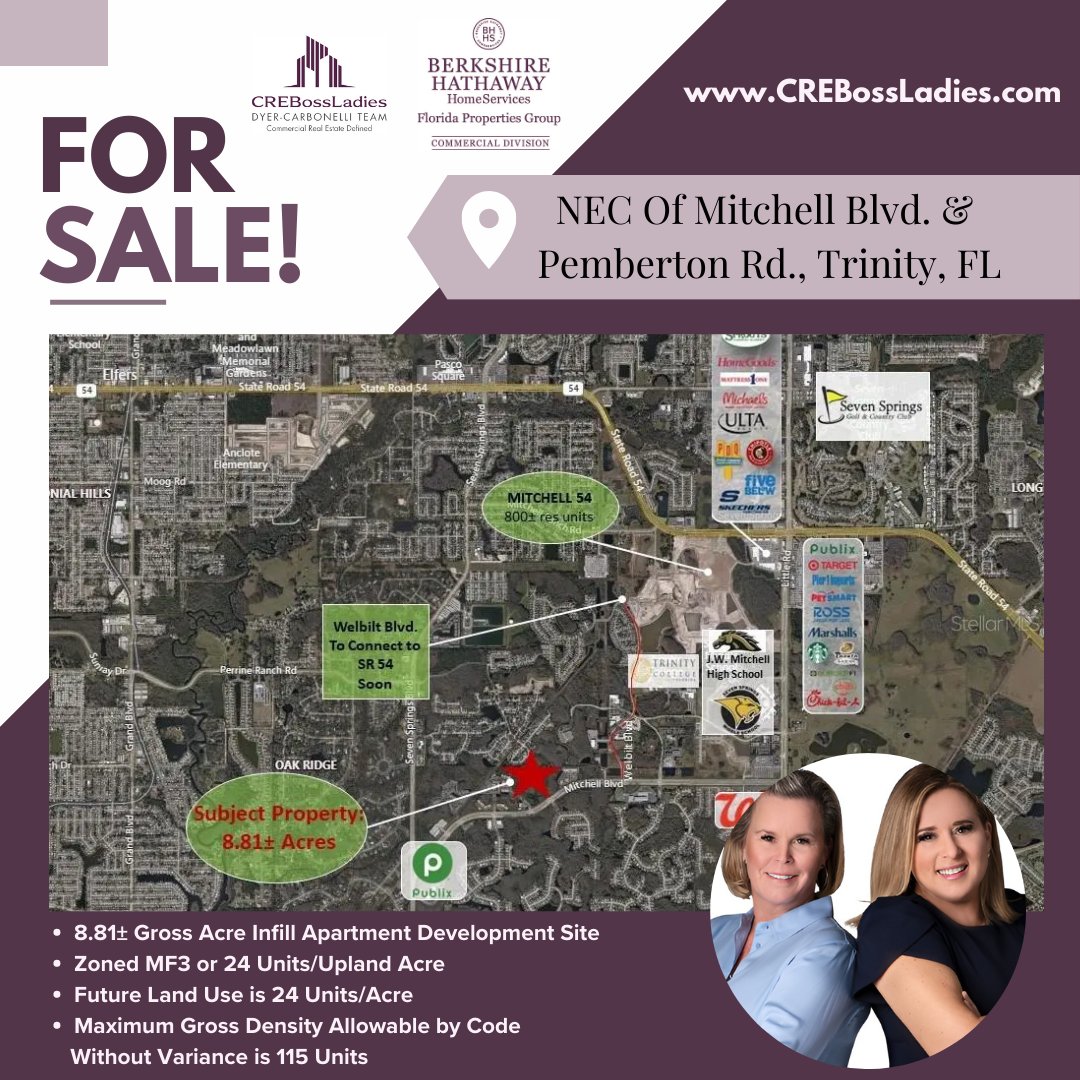 FOR SALE!

📍NEC Of Mitchell Blvd.& Pemberton Rd., Trinity, FL

Reach out today and find out more!

#forsale #trinityfl #mitchellblvd #pembertonrd #developmentsite #trinityflorida #landuseinflorida #developmentsiteintrinity