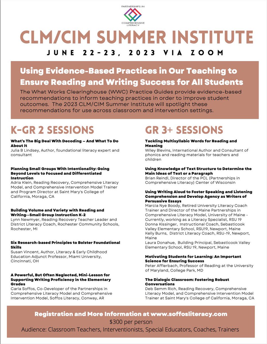 GemsBrianReindl's tweet photo. PCL Summer Institute is June 22 and 23.  Incredible roster of presenters. Go to https://t.co/1M3nWla9kk for more information and registration. https://t.co/pKfHaT71v4