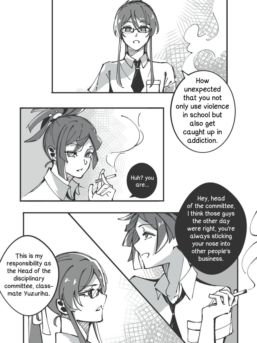 Par_Sato's tweet photo. #地獄楽ファンアート 
Yzgr highschool AU prt2: 
Grrrrr i luv them 🥲 https://t.co/qxLDupkIOc