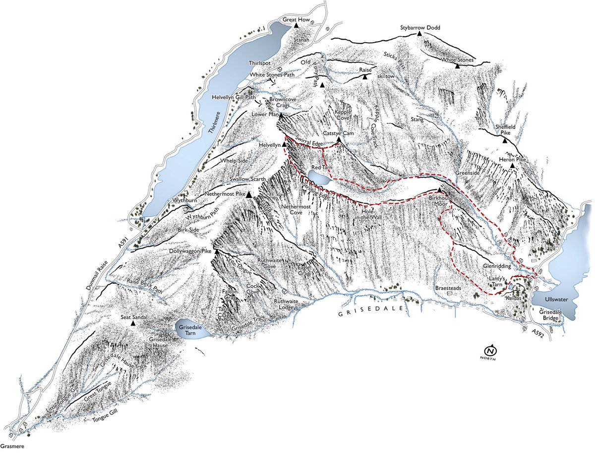 Helvellyn from Glenridding via Striding Edge and Swirral Edge with a pretty diversion to Lanty’s Tarn.
13.9km/6.5 hours/995m ascent, 
Grade 1 Scramble.
#helvellyn #stridingedge #swirraledge #glenridding #ullswater #lakedistrict #wainwrights #hiking #walkingsbrilliant #exploremore
