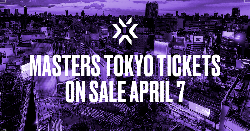 ValorantEsports's tweet photo. Want to experience #VALORANTMasters Tokyo in person?

Ticket sales go live on April 7th at 6 PM PST / April 8th at 10 AM JST! More details here ⬇