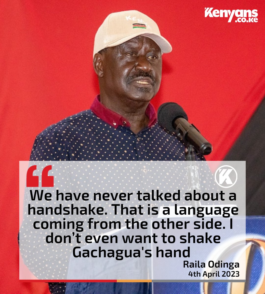CLASSICFRED2's tweet photo. @Kenyans Raila Odinga says that he even don't want to shake Gachagua's hand. https://t.co/ff6olYRIet