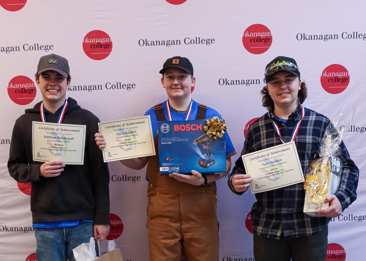 Congratulations to all Central Okanagan Skills Regional medalists! 🥇 Best of luck at Provincials!

Special thanks to local Skills supporter, KMS Tools & Equipment, for donating over $800 worth of tool prizes to medalist! 

View photo gallery at okanagan.bc.ca/trades#skills

@kmstools