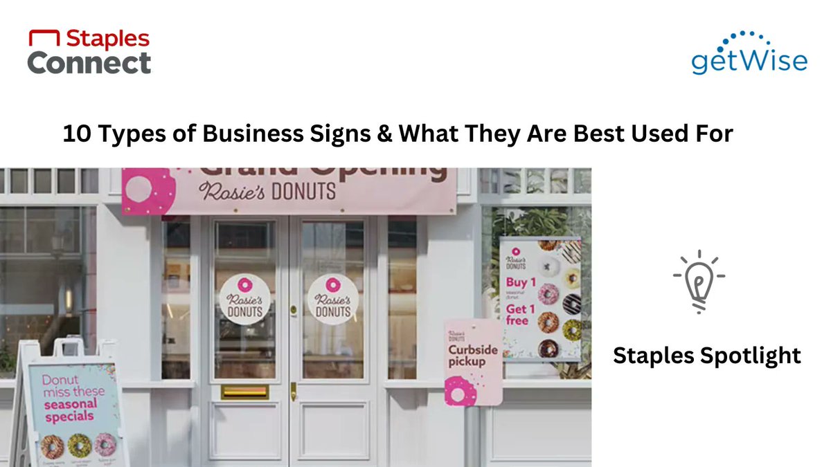 getWiseconnect's tweet photo. Want to reach your business goals with effective signage? Check out our latest article with Staples Connect to discover the most common signs your business might need: 👉https://t.co/qlmY1AJocX
@StaplesStores
#getWiseconnect #SmallBusiness #Staples https://t.co/0NYaGtr8El