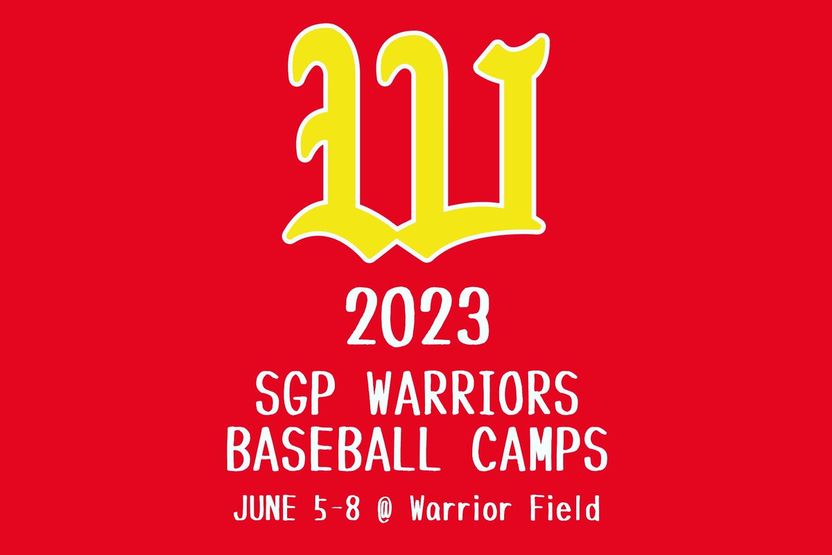 SGPBaseball's tweet photo. 🚨REGISTRATION OPEN🚨

2023 SGP Baseball Camps
June 5-8, 2023
@ Warrior Field

Registration and more info available here: https://t.co/WASNLh5oSb https://t.co/tiRBNL1bYz