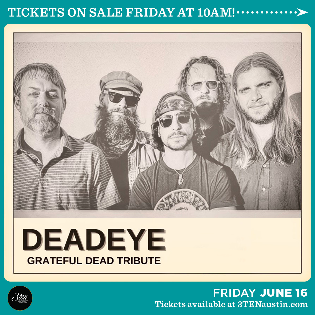 Calling all Grateful Dead Fans! Just Announced: <a href="/DeadEyeAustin/">DEADEYE</a> is heading back to the 3TEN ACL Live stage on 6/16! 🤠 

🎟️ Tickets on sale Friday 10AM at opryent.co/3KbdCV7