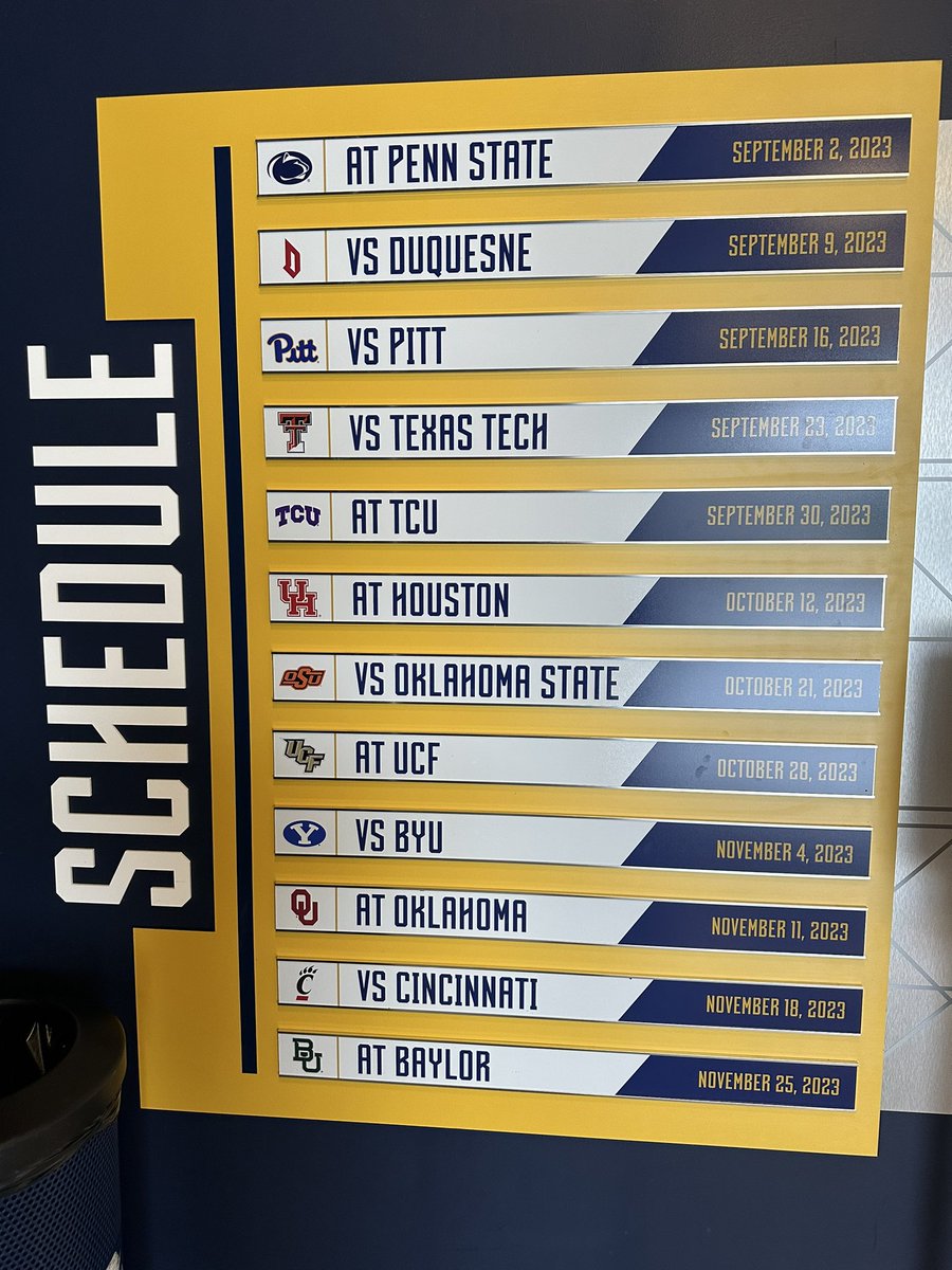 Keenan Cummings on Twitter "The WVU football schedule has been