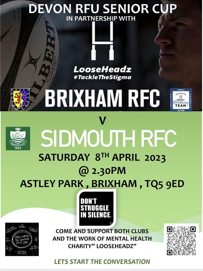 So excited to be representing @kooth_uk  & @qwell_uk at this event on Saturday alongside Brixham RFC and @LooseHeadz - See you all there! #TackleTheStigma