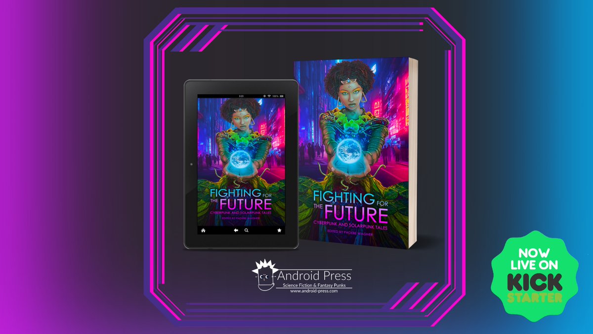 press_android's tweet photo. Now live! Day 1 backer bonus, glowing dice, hand painted figures, editor @pheebs_w  stories by @doctorow @AiJiang_ @brentclambert @izzyxen @JD_Harlock @HSchofieldFic @cz_writes @singingtotigers @ChrisRMuscato and more! link in bio. #Kickstarter #crowdfunding #cyberpunk #solarpunk https://t.co/XNVVIRdXCg