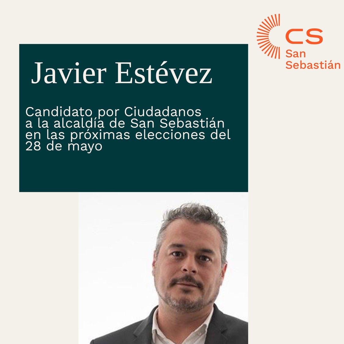 CsDonostia's tweet photo. Javier es el alcaldable de CS para San Sebastián.

Somos la alternativa para que San Sebastián tenga una mejor gestión, donde se optimicen todos sus recursos para que los ciudadanos tengan los mejores servicios posibles. https://t.co/LrcxP55t22