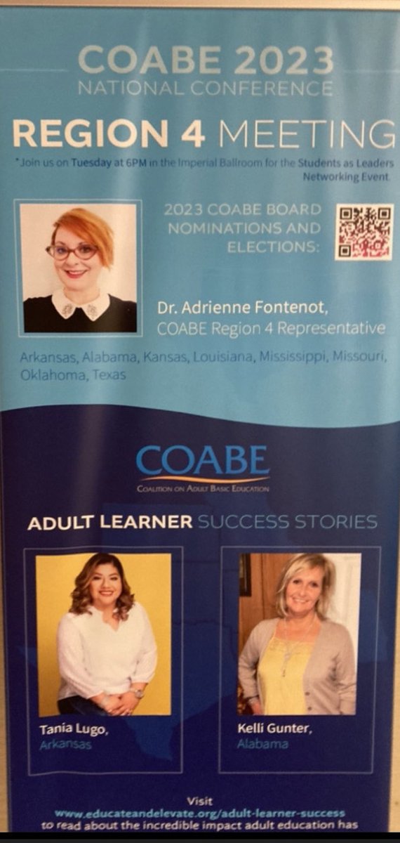 WorkReadyU's tweet image. Thanks for the awesome #Region4 @COABEHQ turnout during our meeting. Checkout the student success stories &amp;amp; submit one at educateandelevate.org/adult-learner-…