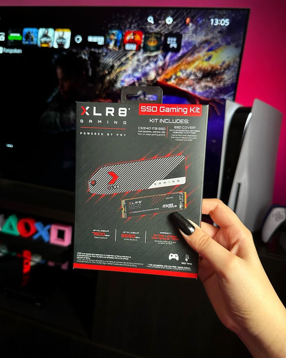 pnytechgaming's tweet photo. Say goodbye to slow loading times on your PS5 🚫⏰ Upgrade your storage with an XLR8 Gaming SSD with a heatsink and experience lightning-fast performance 🔥🎮 Level up your gaming setup today! 

📸IG-dianaxrivia

#PS5 #gamingupgrade #XLR8Gaming #SSDlife https://t.co/k6eG0lN1a3