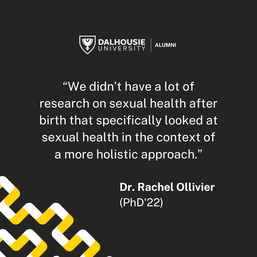 Dal alum Dr. Rachel Ollivier (PhD'22) received a Top 25 Women of Influence award, for her unique achievements in advancing research on women’s sexual health after birth. Read more: ow.ly/ZkAQ50NzT22 @WOIGlobal @DalNursing @DalHealth @raollivier