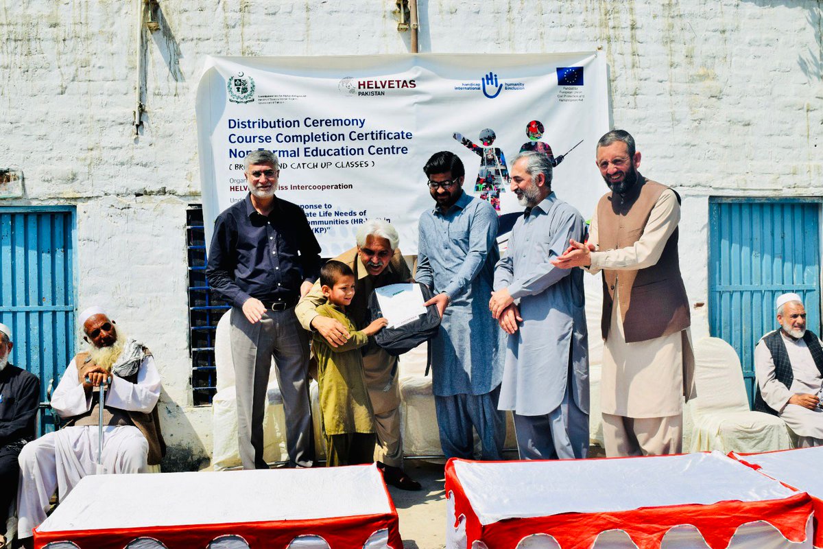 Non-formal education is a stepping stone to mainstreaming children into the formal education system.180 children received Course Completion Certificates. Project Director EYDC-CAR, KP appreciated the efforts of <a href="/HelvetasP/">Helvetas Pakistan</a> &amp; assured his full support in educating Afghan children.