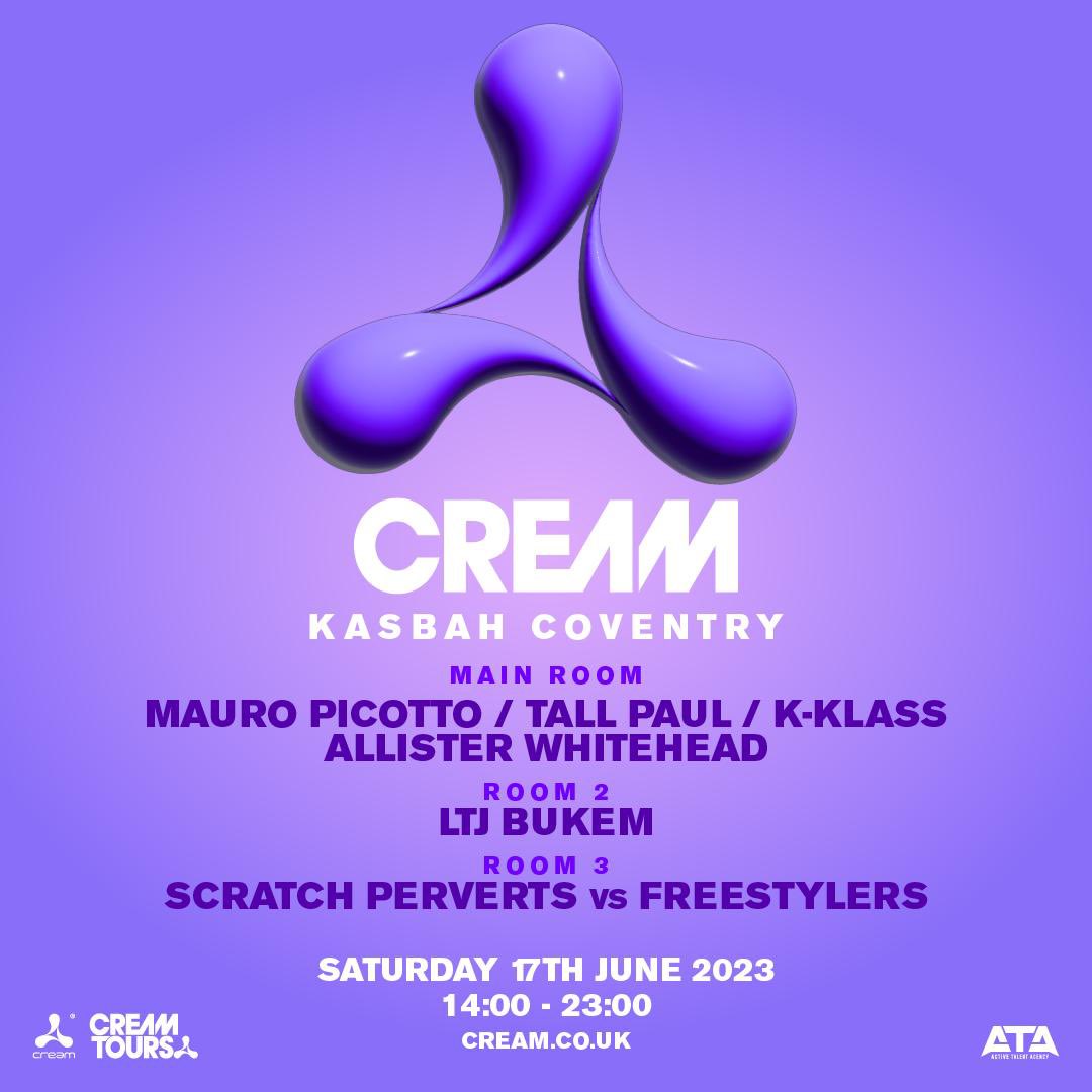 One of the world’s most iconic dance brands, Cream, is coming to Coventry on Sat 17th June🔥

Bringing us a massive line up of old school acts 🚀 Are you ready to go back in time with some of the biggest names who defined UK's electronic music 😎

Tickets skiddle.com/e/36329085/