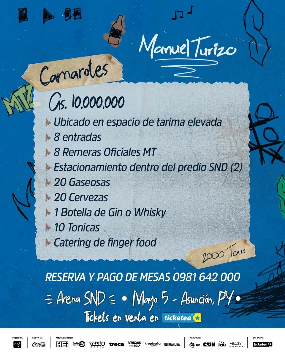 G5pro's tweet photo. 🫦Ando manejando por las calles que me besaste
Oyendo las canciones que un día me dedicaste🥹
Listos para el #2000Tour con #ManuelTurizoPy🇵🇾 ❤️🔥🔥🥵
🗓️ 5/Mayo
🏟️SND
➕Camarotes 0981642000
🎟️En @TicketeaPy
👉Beneficios
🔹Tarjetas Itaú 10% Dto
🔹Tigo Money 15 % Dto Online https://t.co/ntL9YWaWjm