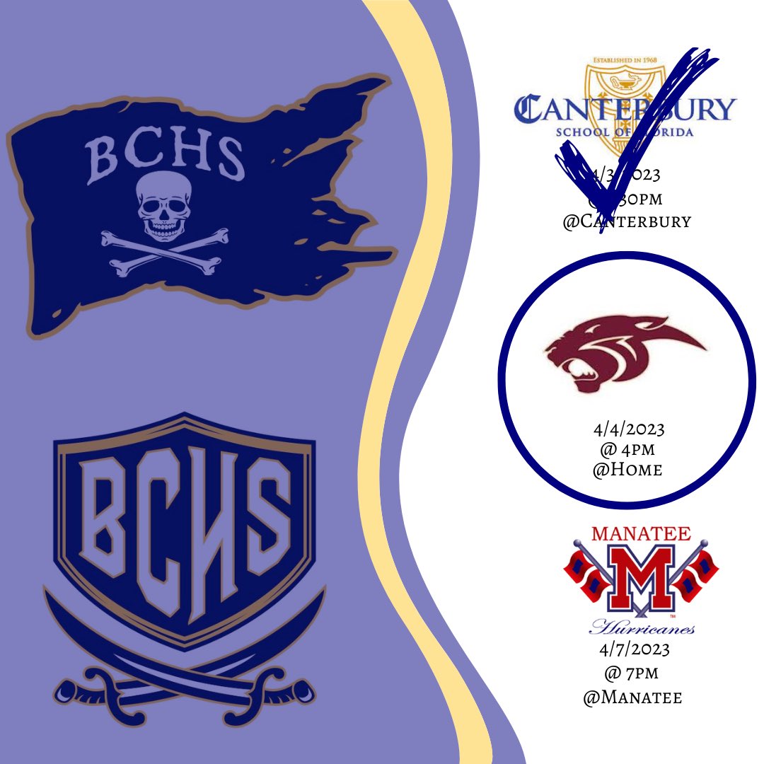 Great Win Yesterday! Today We Try To Mount A Streak Taking On The Countryside Cougars! Come Out And Support Your Boca Ciega Pirates!! #OneTen #PirateFamily 

gofan.co/app/events/919…