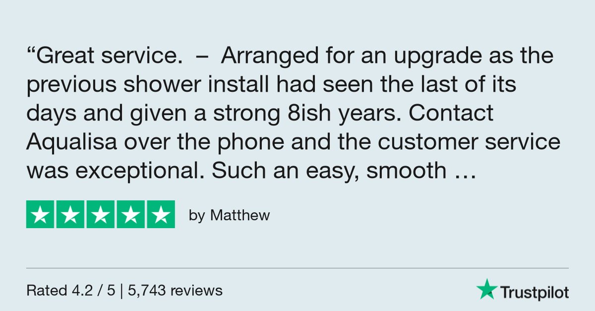 Matthew gave Aqualisa Showers 5 stars via #Trustpilot trustpilot.com/review/www.aqu…