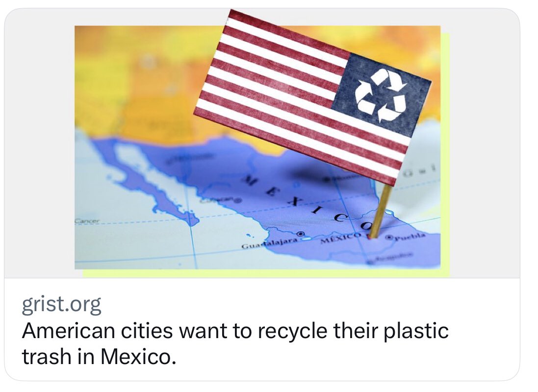 BanPlasticTurf's tweet photo. @CityofPhoenixAZ, don’t promote this garbage.

Plastic is opposite of a “valuable infinite resource.” Toxics don’t belong in a #circulareconomy.

Shipping waste to Mexico doesn’t make for a “greener” Super Bowl.

#EnvironmentalJustice
#RecyclingIsAMyth
#RestrictPlasticProduction https://t.co/JAt6f4RcBf