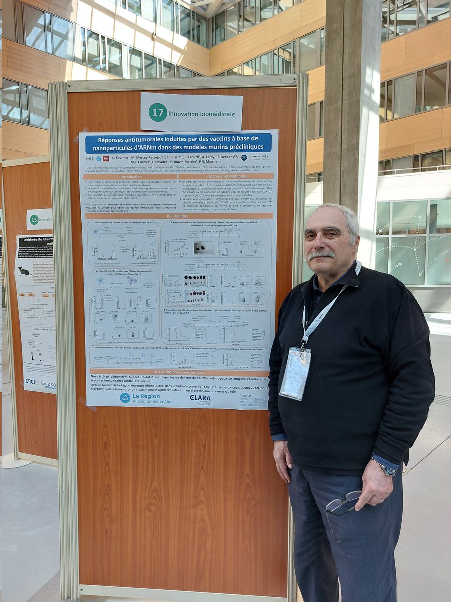 MarchePN56's tweet photo. Présentation de nos travaux en cours (C. Founier et col) pour un vaccin ARN contre le cancer du foie avec @IAB_Officiel @CHU_Grenoble @CEA_Leti au #ForumCLARA avec le soutien de la Région AuRA @auvergnerhalpes https://t.co/gKd9hlKIbK