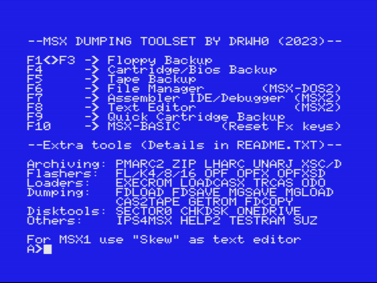Dalekamistoso's tweet photo. I have created a compilation of the best free tools (in my opinion of course) for #MSX preservation/back engineering/repair.

All tools are free to use (MSX-DOS too) for non commercial usage.

You only need a MSX with a 720KB floppy drive.

Download:
https://t.co/wCKonIFAUp https://t.co/oIK4GqCkWA