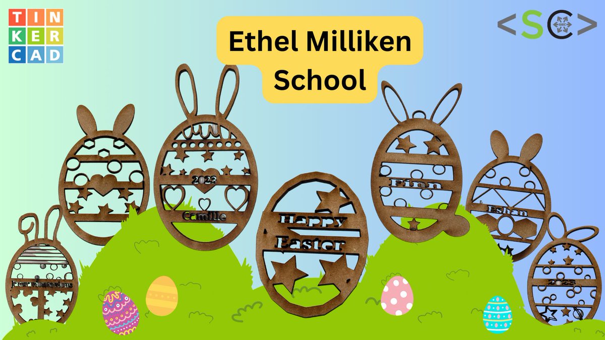 SaskCode's tweet image. A big shout out to Ms. Leier's Gr 7/8 class for designing these fantastic Easter eggs! They are being mailed to your classroom today :) @MillikenNation @RegPublicSchool @ISED_CA @saskatooniec #STEAM #STEM #TINKERCAD
@ISED_CA #SaskTeachers #designthinking #glowforge #3Ddesign #3D