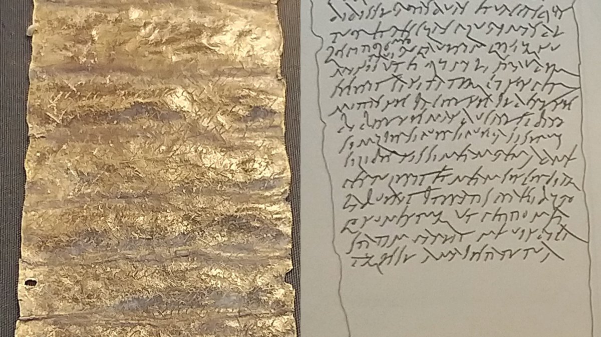 ClassicsAcademy's tweet photo. A curse tablet was an inscribed lead sheet. This from Vindolanda was written in Old Roman Cursive script. Dated to 2nd-3rd century CE, a complaint to Mercury about the loss of 2 wheels &amp; 4 cows. 
@katadesmoichar I saw this &amp; thought of you!
🏛 @britishmuseum
#ClassicsTwitter https://t.co/6F24csJv0y
