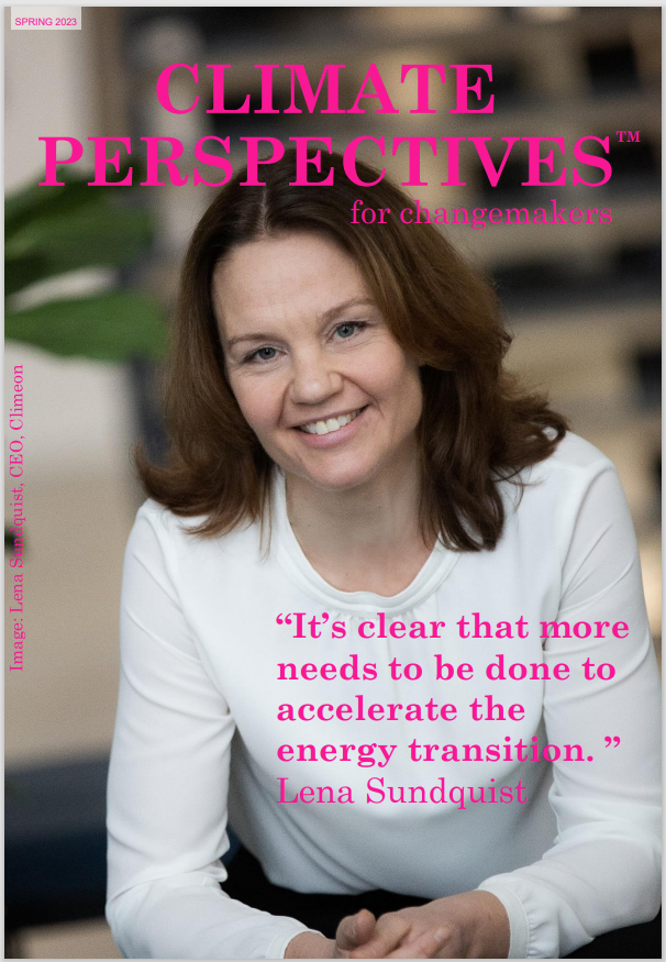 Climeon's tweet photo. In the Spring issue of Climate Perspectives magazine, Climeon’s CEO, Lena Sundquist, explains why waste heat recovery is critical to efficient #decarbonization and how #HeatPower can accelerate the transition to #netzero. Read the full article here: https://t.co/j2ri2ea8I2 https://t.co/9wy3WUqr8I