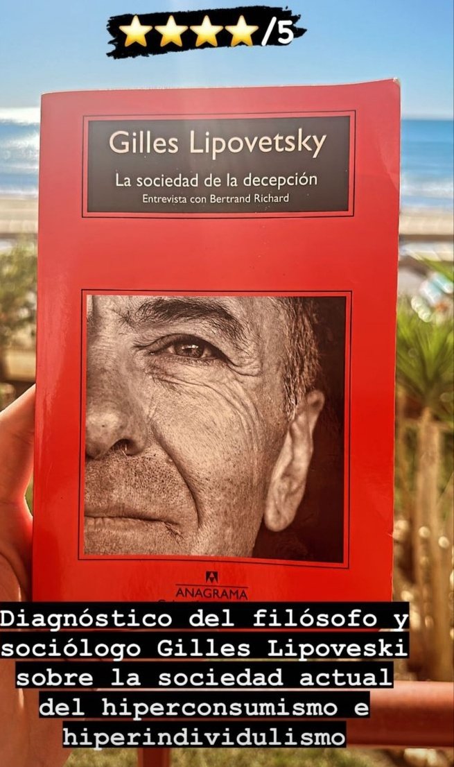 roslahoz's tweet photo. Mi descubrimiento de esta Semana Santa. 
Muy recomendable!!! 👌🏻
#libro #sociedad2023 #hiperconsumismo #hiperindividualismo #Lipovetsky https://t.co/qxFpxuIPpk