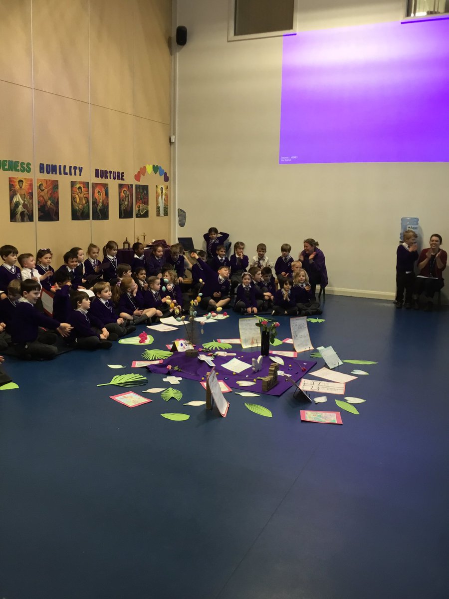 TheTrinityL5's tweet photo. KS1 Easter Liturgy: Holy Week is a special week which we can reflect on Lent and our faith before celebrating Easter. 🙏

We also loved showing our families the work we have completed in our Come and See lessons. 🌿🌸🐣 @StJosephCMAT #TrinityRE https://t.co/bFjtXBepny