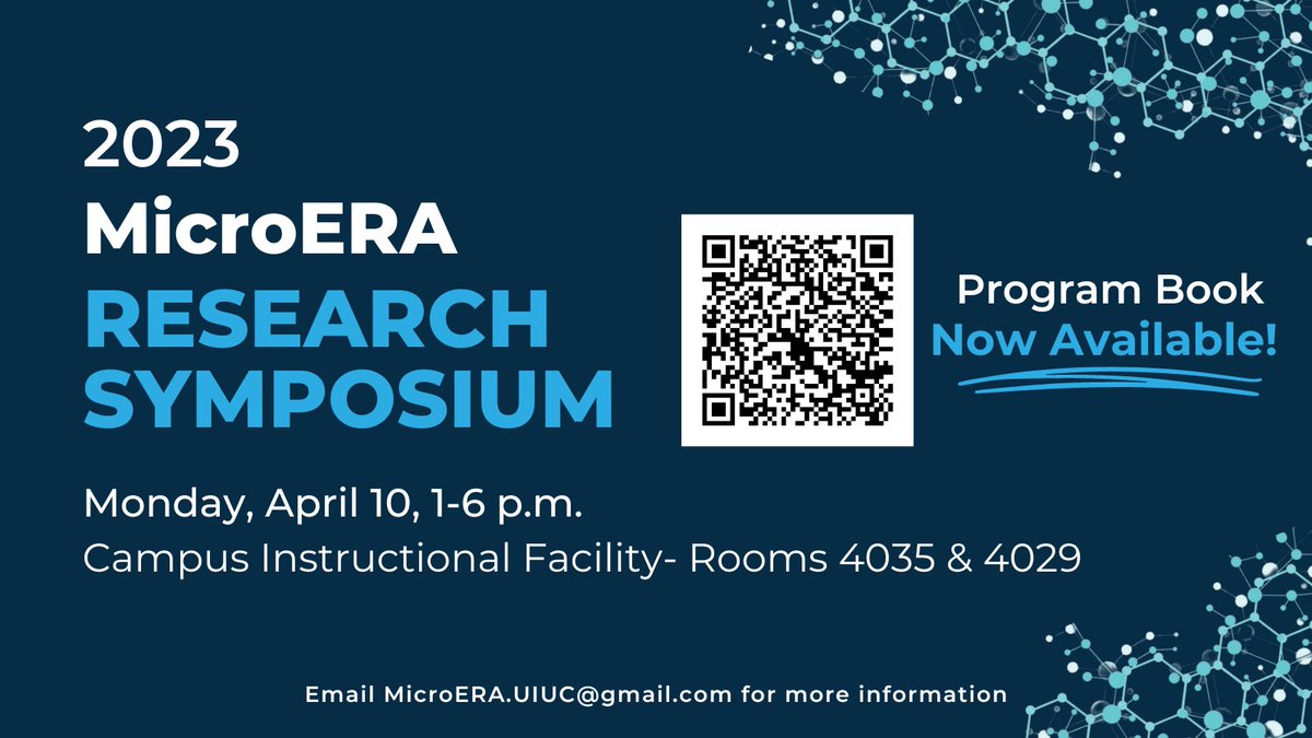 Check out the great lineup planned for the 2023 MicroERA Research Symposium coming up on April 10! go.illinois.edu/2023MicroERARe…
Just a few more hours left to register: forms.illinois.edu/sec/207057763