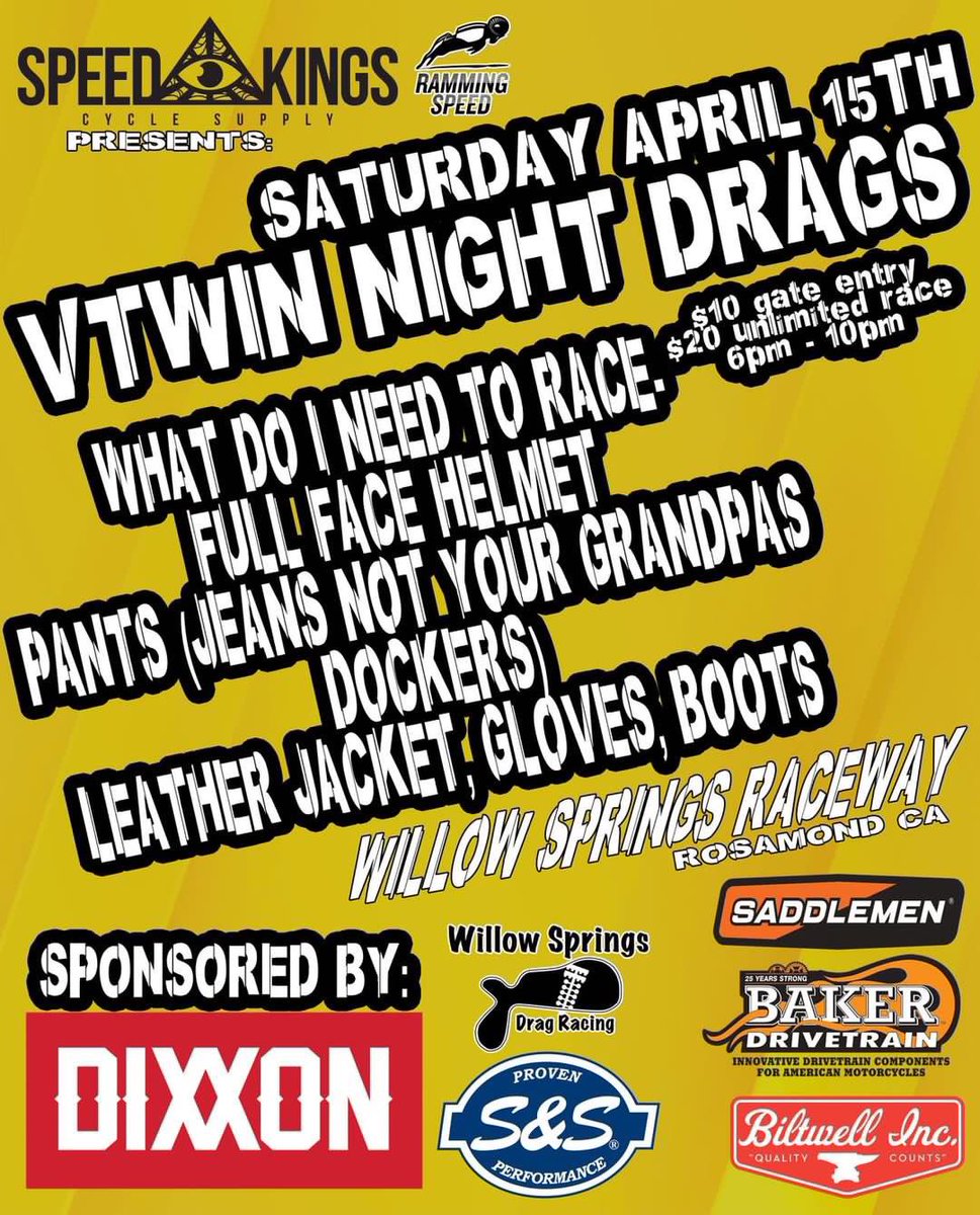 BakerDrivetrain's tweet image. ⚙️ @SpeedKings_Cycl ‘s grudge match style racing is less than two weeks away!!

Don’t miss out on some high octane thrills!💨💨💨💨

#bakerdrivetrain #grudge #grudgebox #grudgeracing #transmission #drivetrain #motorcycle #motorcycles #harley #harleydavidson #vtwin #dragraceing