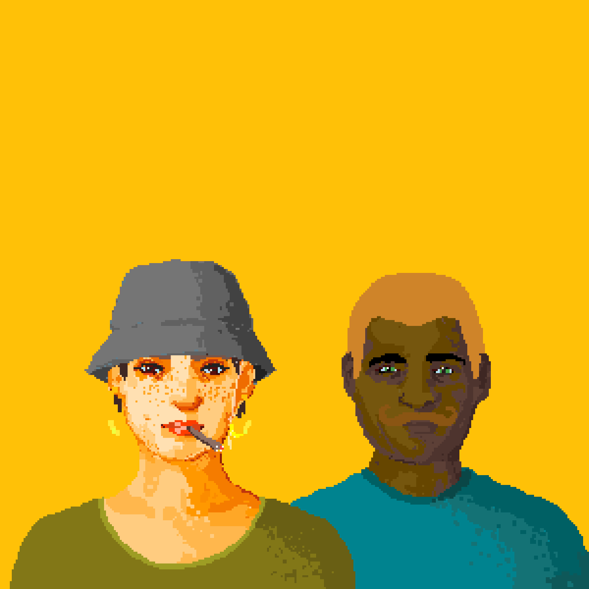 Someone's ready for a festival, the other is a history teacher ... you decide who is who 
#Couplovers
#NFT 
#artwork