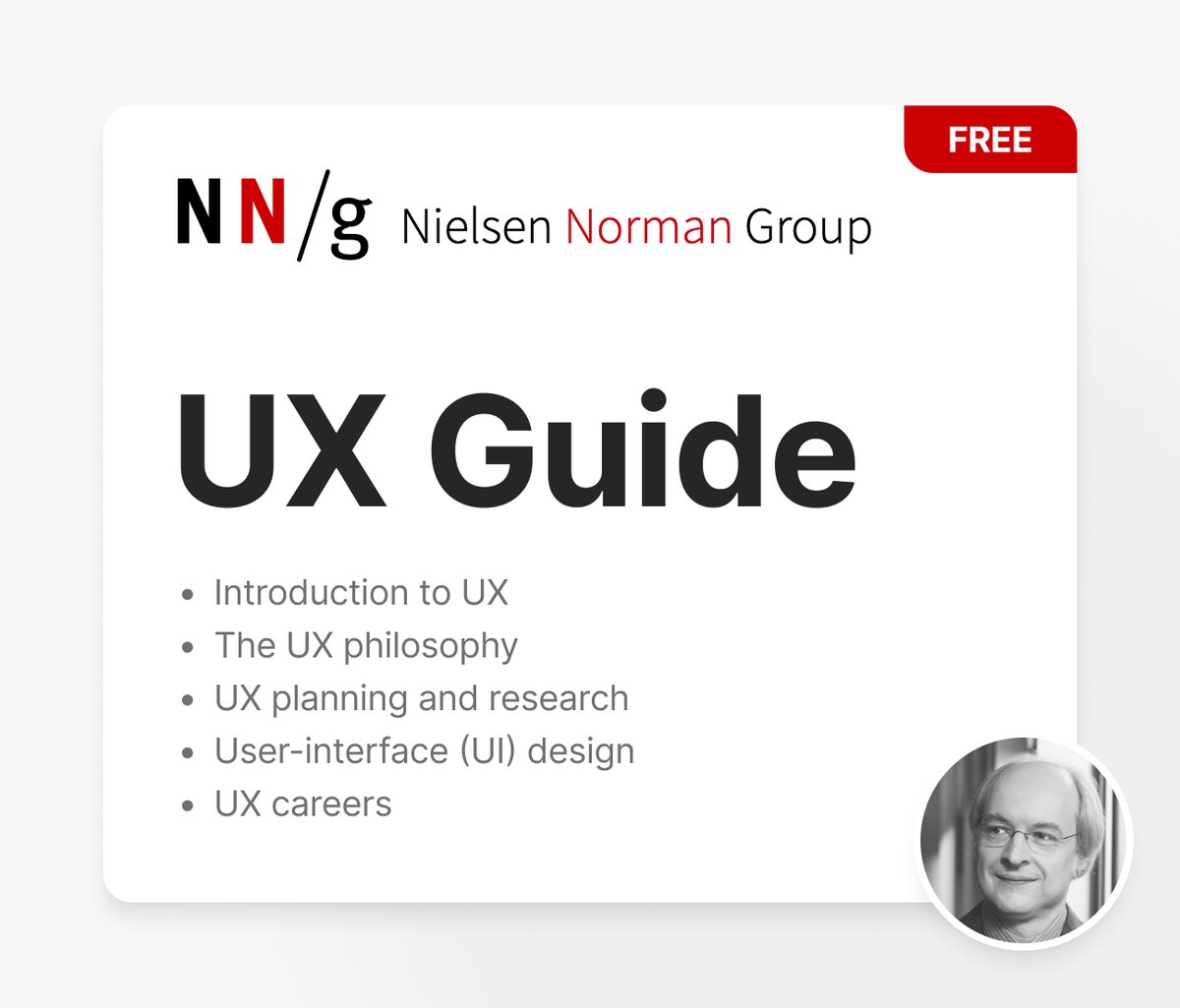 ⭐️ Free UX Guide
By <a href="/NNgroup/">Nielsen Norman Group</a> 

A huge guide of in-depth articles and videos to learn more about the basics of user experience.

◆ Intro to UX
◆ UX philosophy
◆ UX planning &amp; research
◆ UI design
◆ UX careers

Get the free UX guide👇 

#ux #design #uxui #productdesign