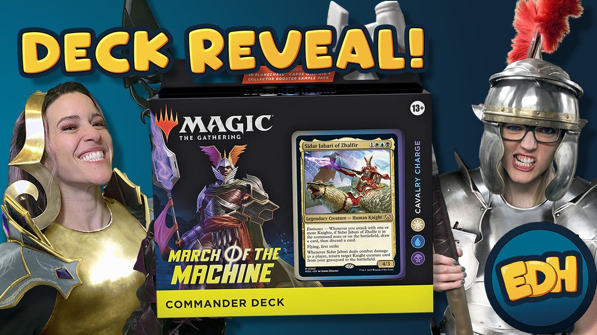 We're super stoked to reveal Cavalry Charge for March of the Machine!

Thank you so much to <a href="/wizards_magic/">Magic: The Gathering</a> for letting us preview this awesome deck!

Check it out!⚔️youtu.be/Yi62YnjwtDs⚔️

#MTGMOM #MTGMOC