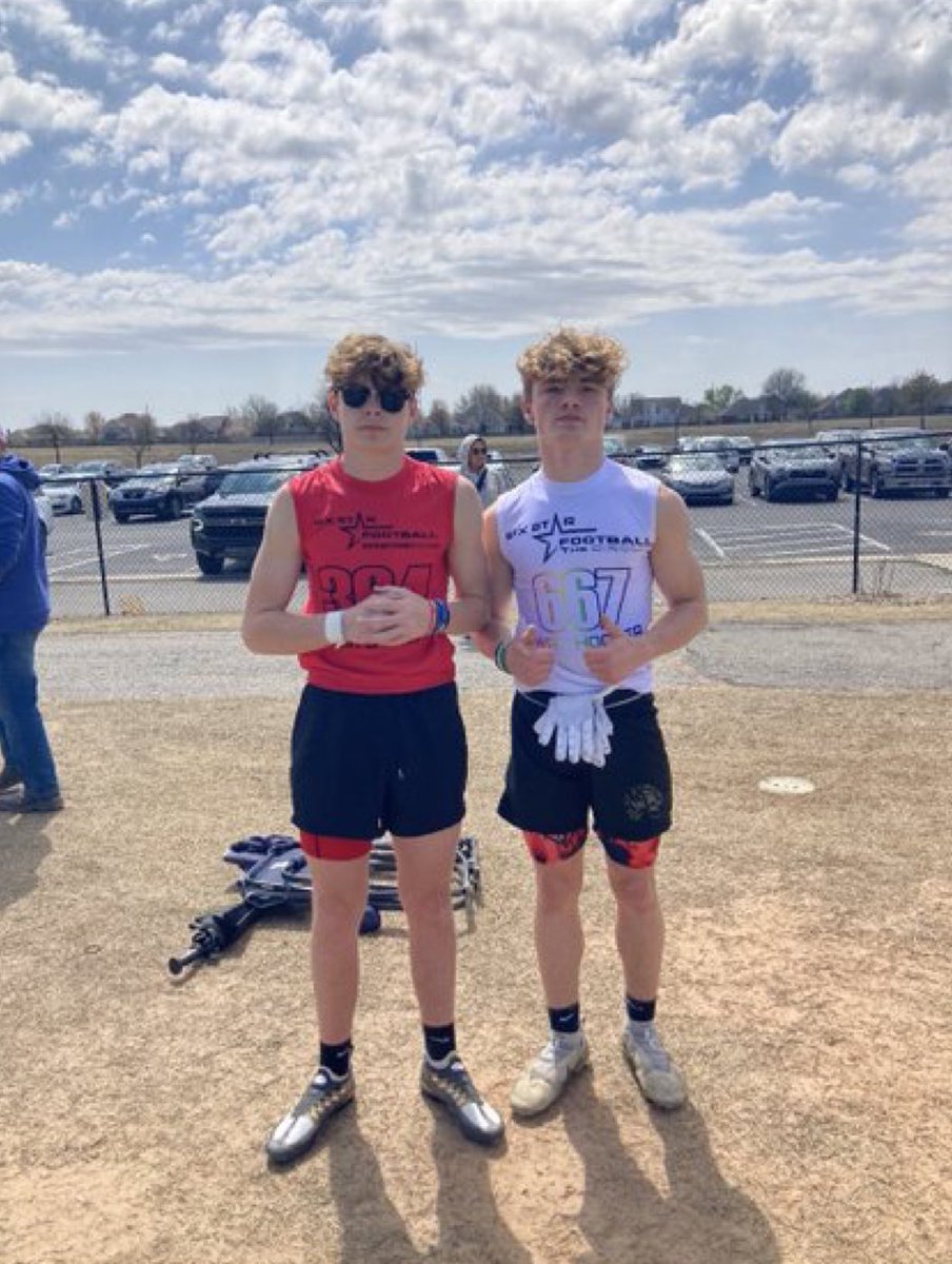 HockerJackson's tweet photo. Had a Great Time @6starfootballOK loved competing with my boy @LaymanBrayden and got an Invite to the 6Star Finals @CoachPoe1914 @6starfootballMO @Coach_MDixon @Rivals https://t.co/mf1cHrs8m9