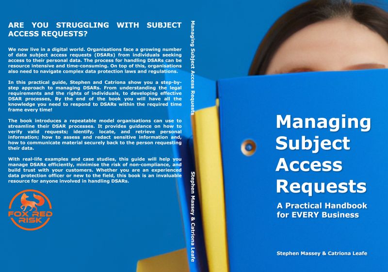 Stephen_CISO's tweet photo. My new book, written in collaboration with Catriona Leafe, is out THIS MONTH! "Managing Subject Access Requests: A Practical Guide for EVERY Business" will be available at all good bookstores on 18th April. Pre-order via @FoxRedRisk website now https://t.co/qECt6NJAGf https://t.co/bIk7hmZgC9