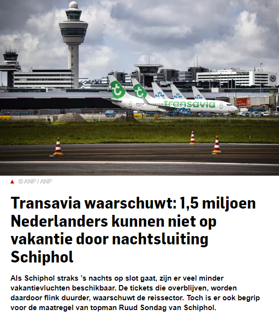 gerben_vandijk's tweet image. Het bericht waarvan je wist dat het zou komen is daar. Als Schiphol meer gaat rekenen met omwonenden komt uw vakantie in gevaar zegt Transavia. Wordt sowieso duurder. #truepricing