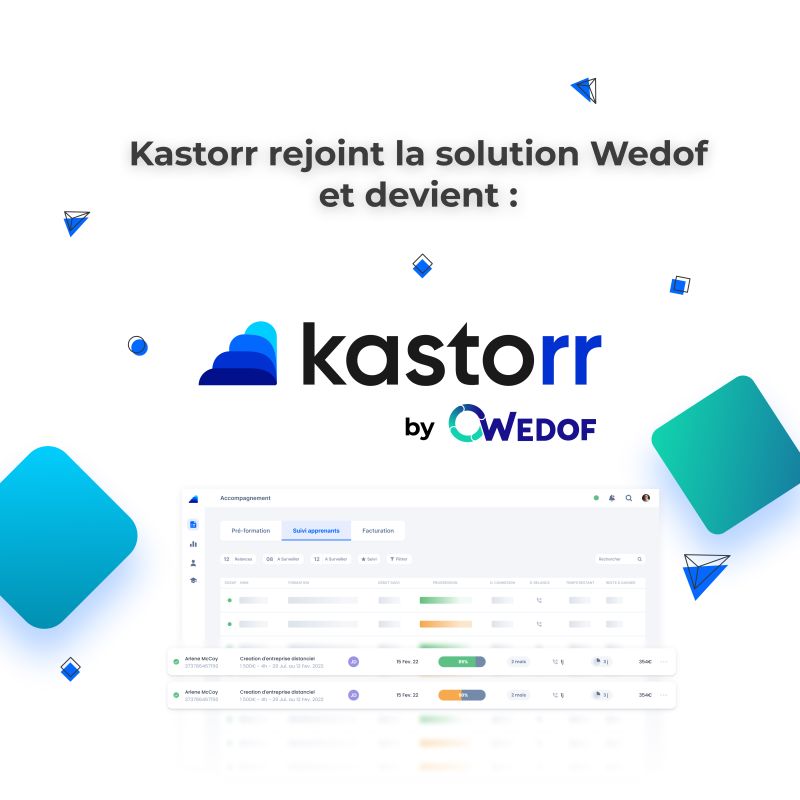 #Wedof rachète #Kastorr 🚀

Cette acquisition renforce notre offre auprès des organismes de formation en leur proposant une solution d'automatisation du suivi des apprenants, grâce à ses connecteurs aux plateformes LMS et d'émargement.
Découvrir Wedof ici bit.ly/3McNvQj