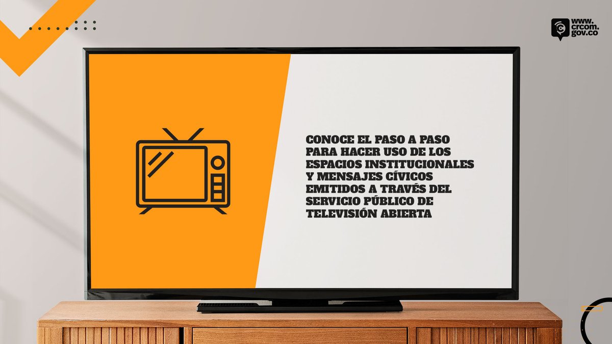 CRCCol's tweet photo. Conoce el paso a paso para hacer uso de los #EspaciosInstitucionales y #MensajesCívicos emitidos a través del servicio público de televisión abierta. https://t.co/Hi9BYGlSNQ https://t.co/BzZYyRGrVo