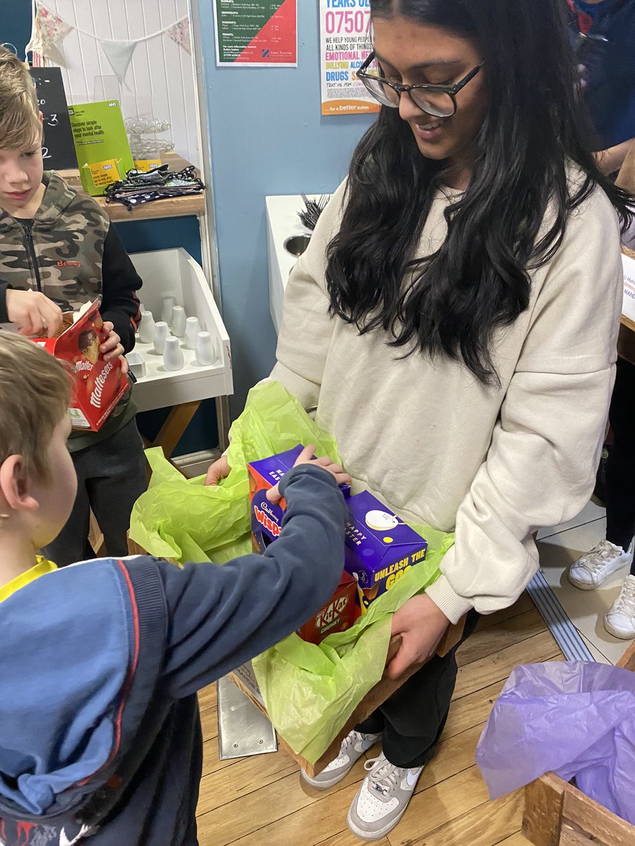 BarriersNW's tweet photo. Thank you so much to members from Maninagar Shree Swaminarayan Gadi Sansthan Bolton for lots of lovely Eater eggs at our HAF craft club #BoltonHAF2023 @SGadiBolton https://t.co/jyY9PftpsS